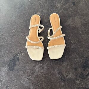 Reformation Cream Minimalist Slide Sandals